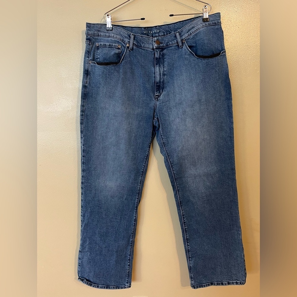 Mott Bow Men’s Blue Straight Fit Stretch Jeans Size 42/32